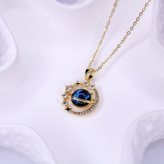 Collar Saturno | Baño en Oro + Caja Premium Gratis ✨